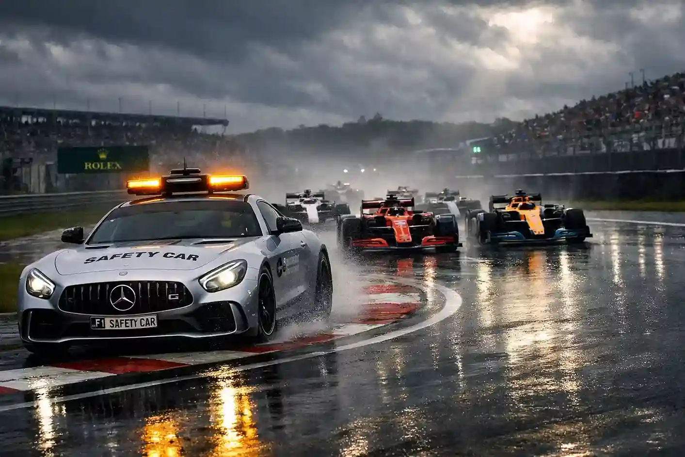 Formule 1 race met safety car en spannende strijd om posities